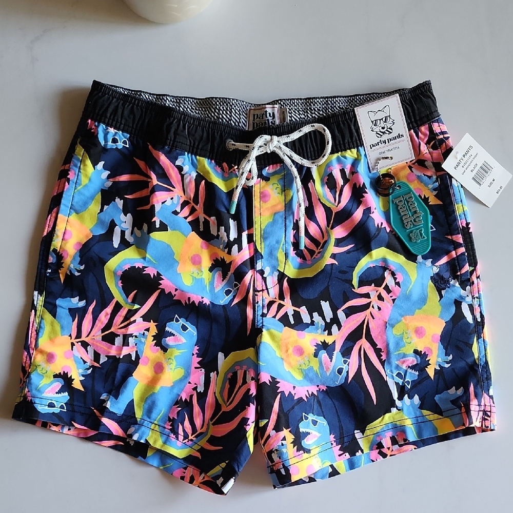 Party Pants Dino Munchies Short Swim Trunks Medium